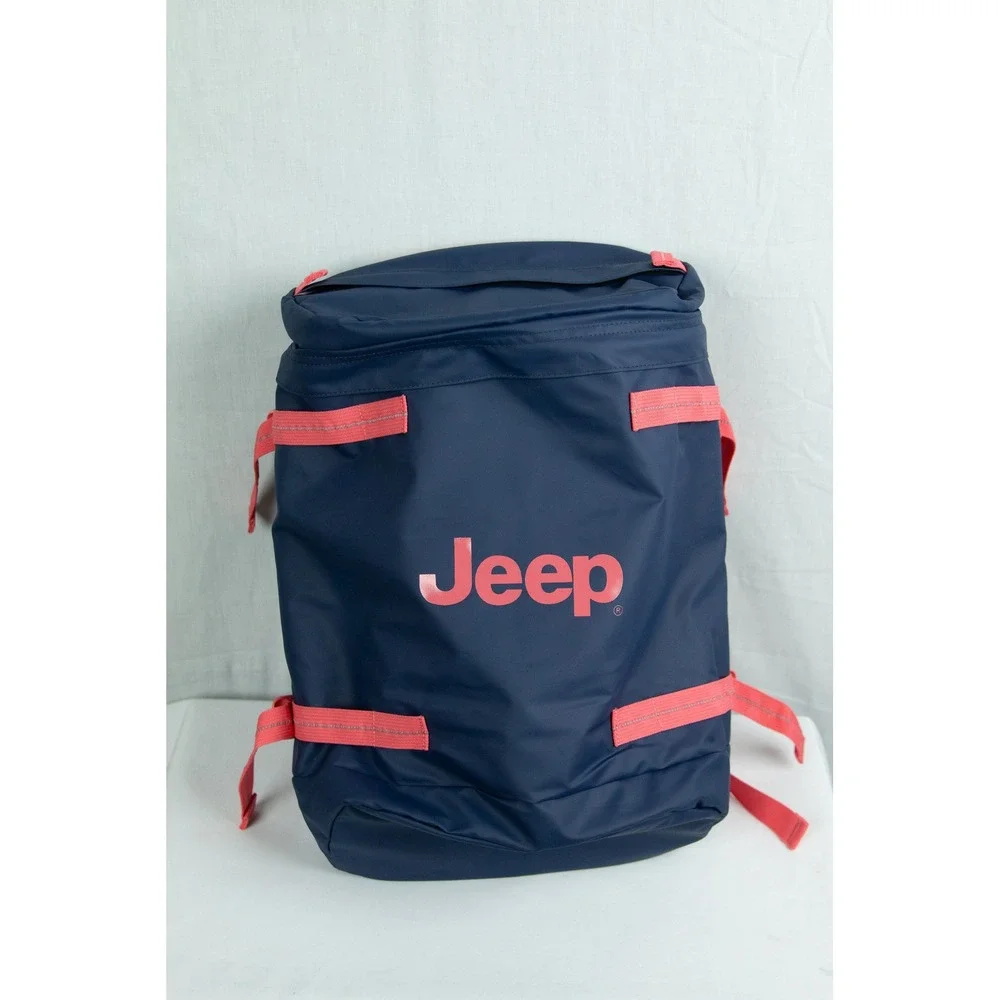 Jeep Adventure Backpack Navy Blue Coral Pink Rucksack Hiking Travel Bag NEW